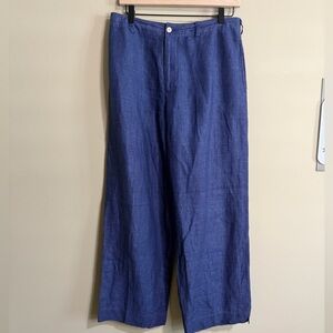 Real Clothes Wide-Leg Blue Linen Pants size 10